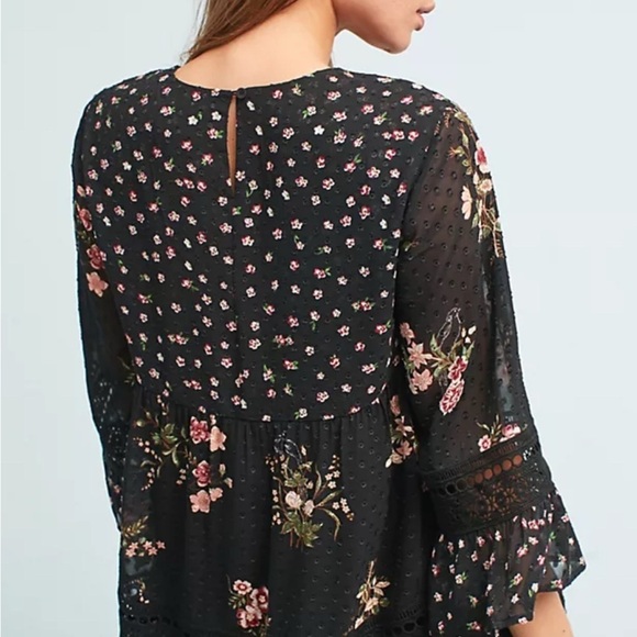 Maeve Anthropologie | Floral Swiss Dot Romantic Blouse - Picture 2 of 15